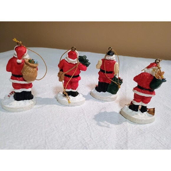 Heritage Santa Claus Christmas Ornaments Set of 4 Vintage 1998 - Picture 6 of 7